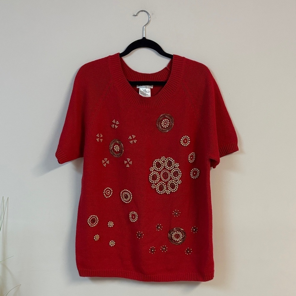 Vintage Climax by Sacha Christmas knit Sweater with Embellishments size L - Picture 2 of 5